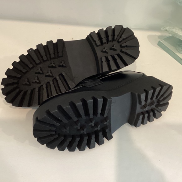 Steve Madden Women's Loafer Chunky Platform Black Leather All Sizes - Picture 10 of 12